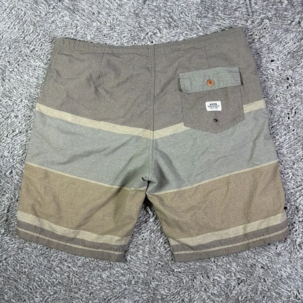 Katin Board Shorts Mens 36 Board Surf Beach Summer Designer Button Fly Hybrid